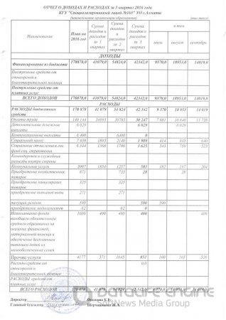 отчет о доходах и расходах