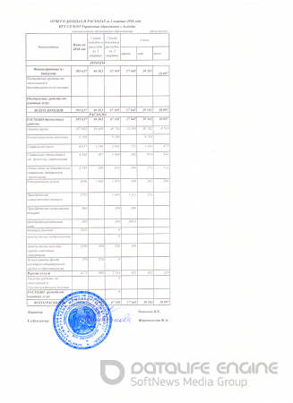 Отчет о доходах и расходах 2018г