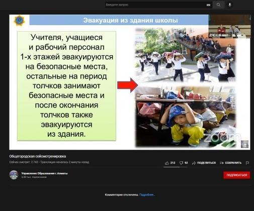Обучение лицеистов "Действия во время землетрясения "